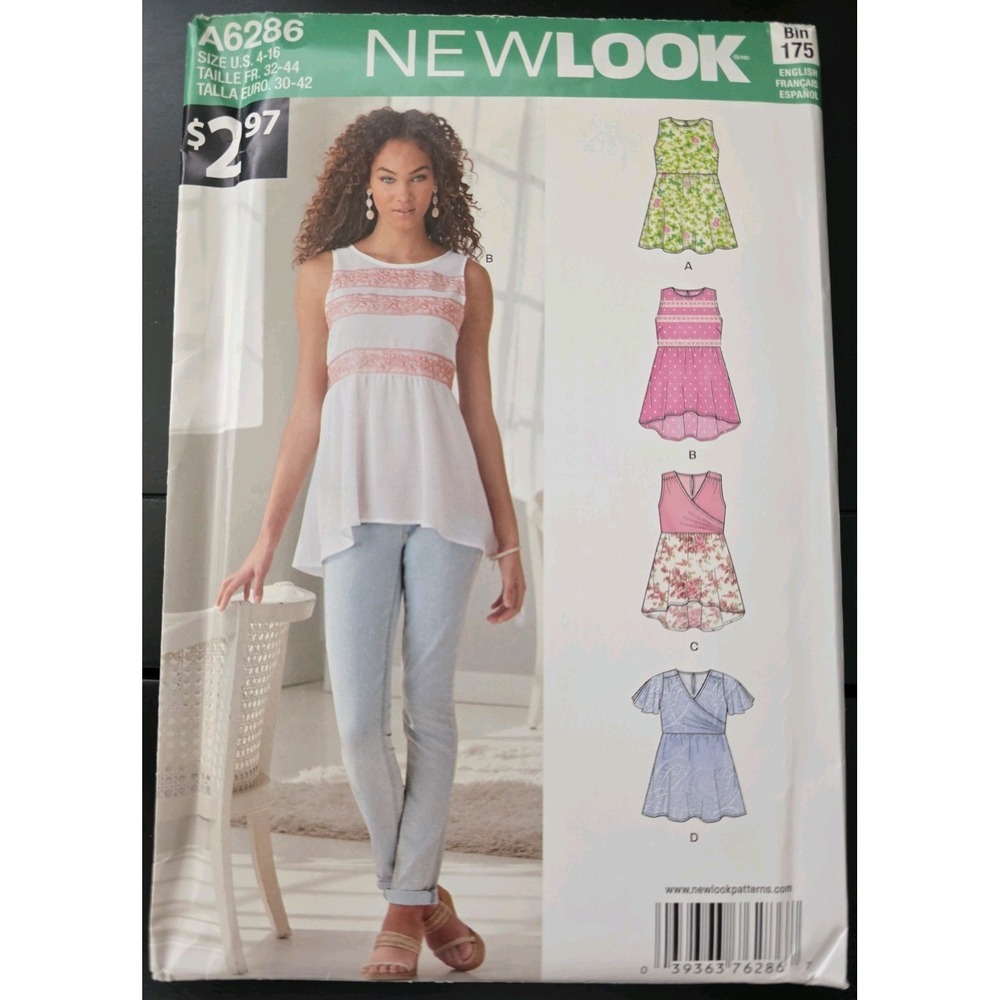 Modern Women's Blouses Tunic  New Look A6286  US 4-16 Modern Super Cute (192)